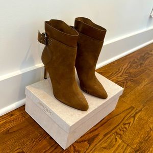 New Jimmy Choo Suede Brown Bootie Heels
